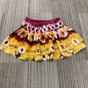 Bebe Yellow and Purple Mini Skirt
